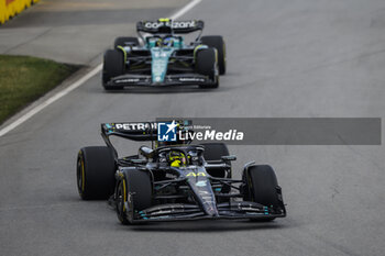 2023-06-18 - 44 HAMILTON Lewis (gbr), Mercedes AMG F1 Team W14, action 14 ALONSO Fernando (spa), Aston Martin F1 Team AMR23, action during the Formula 1 Pirelli Grand Prix du Canada, 8th round of the 2023 Formula One World Championship from June 16 to 18, 2023 on the Circuit Gilles Villeneuve, in Montréal, Canada - F1 - CANADIAN GRAND PRIX 2023 - RACE - FORMULA 1 - MOTORS