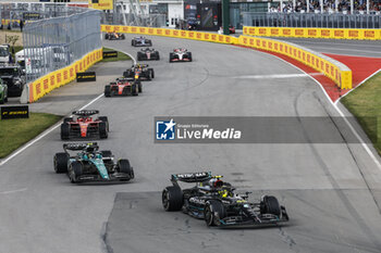 2023-06-18 - 44 HAMILTON Lewis (gbr), Mercedes AMG F1 Team W14, action 14 ALONSO Fernando (spa), Aston Martin F1 Team AMR23, action 16 LECLERC Charles (mco), Scuderia Ferrari SF-23, action during the Formula 1 Pirelli Grand Prix du Canada, 8th round of the 2023 Formula One World Championship from June 16 to 18, 2023 on the Circuit Gilles Villeneuve, in Montréal, Canada - F1 - CANADIAN GRAND PRIX 2023 - RACE - FORMULA 1 - MOTORS