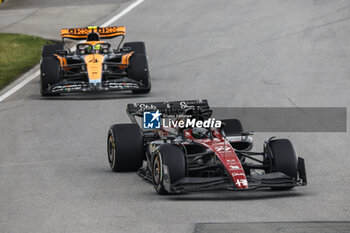2023-06-18 - 77 BOTTAS Valtteri (fin), Alfa Romeo F1 Team Stake C43, action 04 NORRIS Lando (gbr), McLaren F1 Team MCL60, action during the Formula 1 Pirelli Grand Prix du Canada, 8th round of the 2023 Formula One World Championship from June 16 to 18, 2023 on the Circuit Gilles Villeneuve, in Montréal, Canada - F1 - CANADIAN GRAND PRIX 2023 - RACE - FORMULA 1 - MOTORS