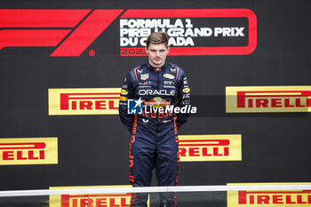 2023-06-18 - VERSTAPPEN Max (ned), Red Bull Racing RB19, portrait podium during the Formula 1 Pirelli Grand Prix du Canada, 8th round of the 2023 Formula One World Championship from June 16 to 18, 2023 on the Circuit Gilles Villeneuve, in Montréal, Canada - F1 - CANADIAN GRAND PRIX 2023 - RACE - FORMULA 1 - MOTORS