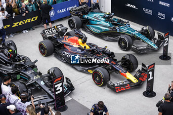 2023-06-18 - 01 VERSTAPPEN Max (nld), Red Bull Racing RB19, 14 ALONSO Fernando (spa), Aston Martin F1 Team AMR23, 44 HAMILTON Lewis (gbr), Mercedes AMG F1 Team W14, during the Formula 1 Pirelli Grand Prix du Canada, 8th round of the 2023 Formula One World Championship from June 16 to 18, 2023 on the Circuit Gilles Villeneuve, in Montréal, Canada - F1 - CANADIAN GRAND PRIX 2023 - RACE - FORMULA 1 - MOTORS