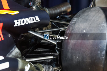 2023-06-30 - Red Bull Racing RB19, mechanical detail of rear suspension and wishbone during the 2023 Formula 1 Rolex Grosser Preis von Osterreich, 2023 Austrian Grand Prix, 9th round of the 2023 Formula One World Championship from June 30 to July 2, 2023 on the Red Bull Ring, in Spielberg, Austria - F1 - AUSTRIAN GRAND PRIX 2023 - FORMULA 1 - MOTORS