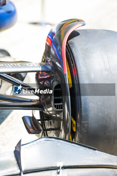 2023-06-30 - Williams Racing FW45, mechanical detail of the new front wheel vane, suspensions, brake duct, during the 2023 Formula 1 Rolex Grosser Preis von Osterreich, 2023 Austrian Grand Prix, 9th round of the 2023 Formula One World Championship from June 30 to July 2, 2023 on the Red Bull Ring, in Spielberg, Austria - F1 - AUSTRIAN GRAND PRIX 2023 - FORMULA 1 - MOTORS
