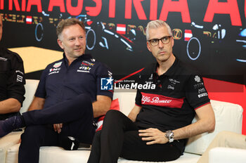 2023-06-30 - ALUNNI BRAVI Alessandro (ita), Managing Director of Sauber Group & Team Representative, portrait HORNER Christian (gbr), Team Principal of Red Bull Racing, portrait during the 2023 Formula 1 Rolex Grosser Preis von Osterreich, 2023 Austrian Grand Prix, 9th round of the 2023 Formula One World Championship from June 30 to July 2, 2023 on the Red Bull Ring, in Spielberg, Austria - F1 - AUSTRIAN GRAND PRIX 2023 - FORMULA 1 - MOTORS