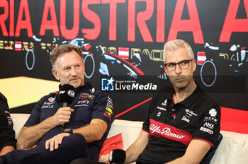 2023-06-30 - HORNER Christian (gbr), Team Principal of Red Bull Racing, portrait ALUNNI BRAVI Alessandro (ita), Managing Director of Sauber Group & Team Representative, portrait during the 2023 Formula 1 Rolex Grosser Preis von Osterreich, 2023 Austrian Grand Prix, 9th round of the 2023 Formula One World Championship from June 30 to July 2, 2023 on the Red Bull Ring, in Spielberg, Austria - F1 - AUSTRIAN GRAND PRIX 2023 - FORMULA 1 - MOTORS
