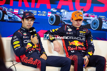 2023-07-01 - PEREZ Sergio (mex), Red Bull Racing RB19, VERSTAPPEN Max (ned), Red Bull Racing RB19, portrait during the 2023 Formula 1 Rolex Grosser Preis von Osterreich, 2023 Austrian Grand Prix, 9th round of the 2023 Formula One World Championship from June 30 to July 2, 2023 on the Red Bull Ring, in Spielberg, Austria - F1 - AUSTRIAN GRAND PRIX 2023 - FORMULA 1 - MOTORS