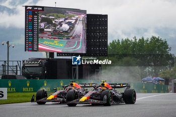 2023-07-01 - 11 PEREZ Sergio (mex), Red Bull Racing RB19, 01 VERSTAPPEN Max (nld), Red Bull Racing RB19, action during the 2023 Formula 1 Rolex Grosser Preis von Osterreich, 2023 Austrian Grand Prix, 9th round of the 2023 Formula One World Championship from June 30 to July 2, 2023 on the Red Bull Ring, in Spielberg, Austria - F1 - AUSTRIAN GRAND PRIX 2023 - FORMULA 1 - MOTORS