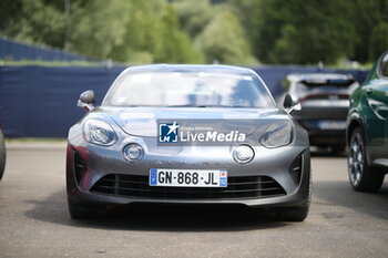 2023-07-02 - Alpine A110 GT of Esteban Ocon in the parking during the 2023 Formula 1 Rolex Grosser Preis von Osterreich, 2023 Austrian Grand Prix, 9th round of the 2023 Formula One World Championship from June 30 to July 2, 2023 on the Red Bull Ring, in Spielberg, Austria - F1 - AUSTRIAN GRAND PRIX 2023 - FORMULA 1 - MOTORS