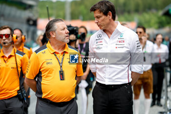 2023-07-02 - BROWN Zak (usa), CEO of of McLaren Racing, WOLFF Toto (aut), Team Principal & CEO of Mercedes AMG F1 Team, portrait during the 2023 Formula 1 Rolex Grosser Preis von Osterreich, 2023 Austrian Grand Prix, 9th round of the 2023 Formula One World Championship from June 30 to July 2, 2023 on the Red Bull Ring, in Spielberg, Austria - F1 - AUSTRIAN GRAND PRIX 2023 - RACE - FORMULA 1 - MOTORS
