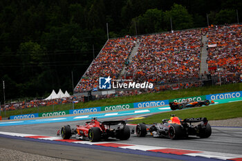2023-07-02 - 01 VERSTAPPEN Max (nld), Red Bull Racing RB19, 16 LECLERC Charles (mco), Scuderia Ferrari SF-23, action during the 2023 Formula 1 Rolex Grosser Preis von Osterreich, 2023 Austrian Grand Prix, 9th round of the 2023 Formula One World Championship from June 30 to July 2, 2023 on the Red Bull Ring, in Spielberg, Austria - F1 - AUSTRIAN GRAND PRIX 2023 - RACE - FORMULA 1 - MOTORS