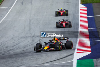 2023-07-02 - 01 VERSTAPPEN Max (nld), Red Bull Racing RB19, 16 LECLERC Charles (mco), Scuderia Ferrari SF-23, 55 SAINZ Carlos (spa), Scuderia Ferrari SF-23, action during the 2023 Formula 1 Rolex Grosser Preis von Osterreich, 2023 Austrian Grand Prix, 9th round of the 2023 Formula One World Championship from June 30 to July 2, 2023 on the Red Bull Ring, in Spielberg, Austria - F1 - AUSTRIAN GRAND PRIX 2023 - RACE - FORMULA 1 - MOTORS