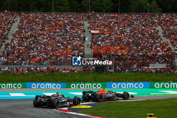 2023-07-02 - 11 PEREZ Sergio (mex), Red Bull Racing RB19, 44 HAMILTON Lewis (gbr), Mercedes AMG F1 Team W14, action during the 2023 Formula 1 Rolex Grosser Preis von Osterreich, 2023 Austrian Grand Prix, 9th round of the 2023 Formula One World Championship from June 30 to July 2, 2023 on the Red Bull Ring, in Spielberg, Austria - F1 - AUSTRIAN GRAND PRIX 2023 - RACE - FORMULA 1 - MOTORS