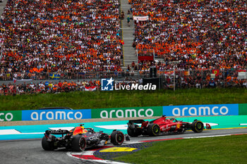 2023-07-02 - 16 LECLERC Charles (mco), Scuderia Ferrari SF-23, 01 VERSTAPPEN Max (nld), Red Bull Racing RB19, action during the 2023 Formula 1 Rolex Grosser Preis von Osterreich, 2023 Austrian Grand Prix, 9th round of the 2023 Formula One World Championship from June 30 to July 2, 2023 on the Red Bull Ring, in Spielberg, Austria - F1 - AUSTRIAN GRAND PRIX 2023 - RACE - FORMULA 1 - MOTORS
