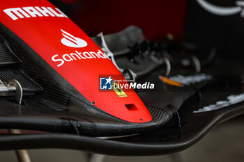 2023-07-06 - Scuderia Ferrari F1-75, mechanical detail, front wing, aileron, during the 2023 Formula 1 Aramco British Grand Prix, 10th round of the 2023 Formula One World Championship from July 7 to 9, 2023 on the Silverstone Circuit, in Silverstone, United Kingdom - F1 - BRITISH GRAND PRIX 2023 - FORMULA 1 - MOTORS