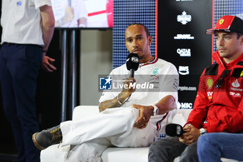 2023-07-06 - HAMILTON Lewis (gbr), Mercedes AMG F1 Team W13, portrait press conference during the 2023 Formula 1 Aramco British Grand Prix, 10th round of the 2023 Formula One World Championship from July 7 to 9, 2023 on the Silverstone Circuit, in Silverstone, United Kingdom - F1 - BRITISH GRAND PRIX 2023 - FORMULA 1 - MOTORS