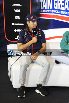 2023-07-06 - press conference PEREZ Sergio (mex), Red Bull Racing RB18, portrait during the 2023 Formula 1 Aramco British Grand Prix, 10th round of the 2023 Formula One World Championship from July 7 to 9, 2023 on the Silverstone Circuit, in Silverstone, United Kingdom - F1 - BRITISH GRAND PRIX 2023 - FORMULA 1 - MOTORS
