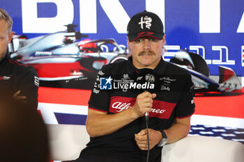2023-07-06 - press conference BOTTAS Valtteri (fin), Alfa Romeo F1 Team ORLEN C42, portrait during the 2023 Formula 1 Aramco British Grand Prix, 10th round of the 2023 Formula One World Championship from July 7 to 9, 2023 on the Silverstone Circuit, in Silverstone, United Kingdom - F1 - BRITISH GRAND PRIX 2023 - FORMULA 1 - MOTORS