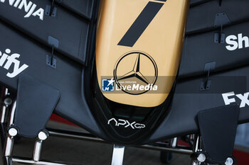2023-07-06 - Front wing of the modified F2 car prepared by Mercedes Applied Science and Carlin for the fictional Apex APXGP team in the F1 movie by Apple Studios / Bruckheimer Films, action during the 2023 Formula 1 Aramco British Grand Prix, 10th round of the 2023 Formula One World Championship from July 7 to 9, 2023 on the Silverstone Circuit, in Silverstone, United Kingdom - F1 - BRITISH GRAND PRIX 2023 - FORMULA 1 - MOTORS