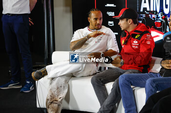2023-07-06 - HAMILTON Lewis (gbr), Mercedes AMG F1 Team W14, portrait LECLERC Charles (mco), Scuderia Ferrari SF-23, portrait during the 2023 Formula 1 Aramco British Grand Prix, 10th round of the 2023 Formula One World Championship from July 7 to 9, 2023 on the Silverstone Circuit, in Silverstone, United Kingdom - F1 - BRITISH GRAND PRIX 2023 - FORMULA 1 - MOTORS