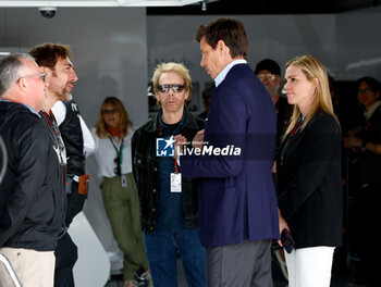 2023-07-06 - WOLFF Toto (aut), Team Principal & CEO of Mercedes AMG F1 Team, portrait BARDEM Javier, Spanish actor, portrait OMAN Chad (USA), president of production for Jerry Bruckheimer Films, portrait BRUCKHEIMER Jerry (USA), Television and film producer for the F1 movie by Apple Studios / Bruckheimer Films, portrait during the 2023 Formula 1 Aramco British Grand Prix, 10th round of the 2023 Formula One World Championship from July 7 to 9, 2023 on the Silverstone Circuit, in Silverstone, United Kingdom - F1 - BRITISH GRAND PRIX 2023 - FORMULA 1 - MOTORS