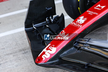 2023-07-07 - Alfa Romeo F1 Team ORLEN C42, mechanical detail front wing, aileron, during the 2023 Formula 1 Aramco British Grand Prix, 10th round of the 2023 Formula One World Championship from July 7 to 9, 2023 on the Silverstone Circuit, in Silverstone, United Kingdom - F1 - BRITISH GRAND PRIX 2023 - FORMULA 1 - MOTORS