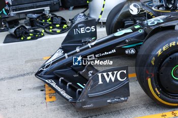2023-07-07 - Mercedes AMG F1 Team W13, mechanical detail front wing, aileron, during the 2023 Formula 1 Aramco British Grand Prix, 10th round of the 2023 Formula One World Championship from July 7 to 9, 2023 on the Silverstone Circuit, in Silverstone, United Kingdom - F1 - BRITISH GRAND PRIX 2023 - FORMULA 1 - MOTORS