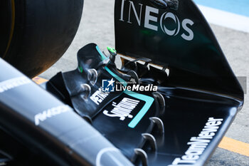 2023-07-07 - Mercedes AMG F1 Team W13, mechanical detail front wing, aileron, during the 2023 Formula 1 Aramco British Grand Prix, 10th round of the 2023 Formula One World Championship from July 7 to 9, 2023 on the Silverstone Circuit, in Silverstone, United Kingdom - F1 - BRITISH GRAND PRIX 2023 - FORMULA 1 - MOTORS