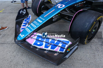 2023-07-07 - Alpine F1 Team A522, mechanical detail, front wing, aileron, during the 2023 Formula 1 Aramco British Grand Prix, 10th round of the 2023 Formula One World Championship from July 7 to 9, 2023 on the Silverstone Circuit, in Silverstone, United Kingdom - F1 - BRITISH GRAND PRIX 2023 - FORMULA 1 - MOTORS