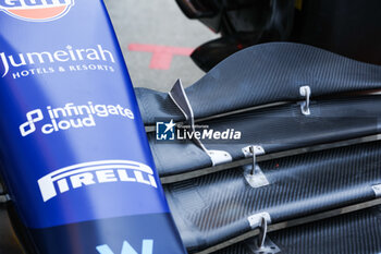 2023-07-07 - Williams Racing FW44, mechanical detail front wing, aileron, during the 2023 Formula 1 Aramco British Grand Prix, 10th round of the 2023 Formula One World Championship from July 7 to 9, 2023 on the Silverstone Circuit, in Silverstone, United Kingdom - F1 - BRITISH GRAND PRIX 2023 - FORMULA 1 - MOTORS