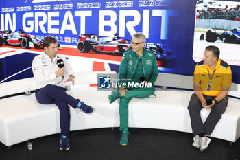 2023-07-07 - press conference VOWLES James, Team Principal of Williams Racing, KRACK Mike (ger), Team Principal and CEO of Aston Martin F1 Team, BROWN Zak (usa), CEO of of McLaren Racing, portrait during the 2023 Formula 1 Aramco British Grand Prix, 10th round of the 2023 Formula One World Championship from July 7 to 9, 2023 on the Silverstone Circuit, in Silverstone, United Kingdom - F1 - BRITISH GRAND PRIX 2023 - FORMULA 1 - MOTORS