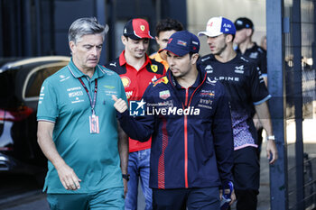 2023-07-07 - STEVENSON Andy, Sporting Director of Aston Martin F1 Team, portrait PEREZ Sergio (mex), Red Bull Racing RB19, portrait during the 2023 Formula 1 Aramco British Grand Prix, 10th round of the 2023 Formula One World Championship from July 7 to 9, 2023 on the Silverstone Circuit, in Silverstone, United Kingdom - F1 - BRITISH GRAND PRIX 2023 - FORMULA 1 - MOTORS