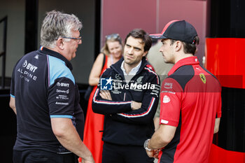 2023-07-07 - D’AMBROSIO Jerome (bel), Driver Development Director of Mercedes AMG F1 Team, portrait SZAFNAUER Otmar, Team Principal of Alpine F1 Team, portrait LECLERC Charles (mco), Scuderia Ferrari SF-23, portrait during the 2023 Formula 1 Aramco British Grand Prix, 10th round of the 2023 Formula One World Championship from July 7 to 9, 2023 on the Silverstone Circuit, in Silverstone, United Kingdom - F1 - BRITISH GRAND PRIX 2023 - FORMULA 1 - MOTORS