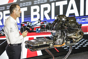 2023-07-08 - Hywel Thomas Managing Director of Mercedes AMG High-Performance Powertrains, portrait engine Mercedes AMG F1 Team W14, mechanical detail during the 2023 Formula 1 Aramco British Grand Prix, 10th round of the 2023 Formula One World Championship from July 7 to 9, 2023 on the Silverstone Circuit, in Silverstone, United Kingdom - F1 - BRITISH GRAND PRIX 2023 - FORMULA 1 - MOTORS