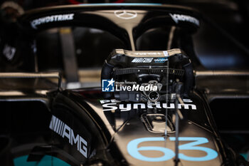 2023-07-08 - steering wheel, volant, Mercedes AMG F1 Team W14, mechanical detail during the 2023 Formula 1 Aramco British Grand Prix, 10th round of the 2023 Formula One World Championship from July 7 to 9, 2023 on the Silverstone Circuit, in Silverstone, United Kingdom - F1 - BRITISH GRAND PRIX 2023 - FORMULA 1 - MOTORS