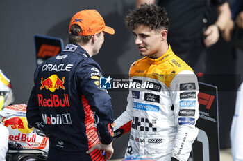 2023-07-08 - VERSTAPPEN Max (ned), Red Bull Racing RB19, portrait NORRIS Lando (gbr), McLaren F1 Team MCL60, portrait during the 2023 Formula 1 Aramco British Grand Prix, 10th round of the 2023 Formula One World Championship from July 7 to 9, 2023 on the Silverstone Circuit, in Silverstone, United Kingdom - F1 - BRITISH GRAND PRIX 2023 - FORMULA 1 - MOTORS