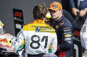 2023-07-08 - PIASTRI Oscar (aus), McLaren F1 Team MCL60, portrait VERSTAPPEN Max (ned), Red Bull Racing RB19, portrait during the 2023 Formula 1 Aramco British Grand Prix, 10th round of the 2023 Formula One World Championship from July 7 to 9, 2023 on the Silverstone Circuit, in Silverstone, United Kingdom - F1 - BRITISH GRAND PRIX 2023 - FORMULA 1 - MOTORS