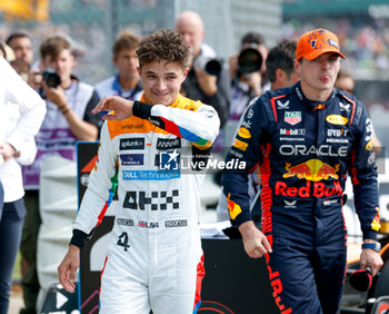 2023-07-08 - NORRIS Lando (gbr), McLaren F1 Team MCL60, portrait VERSTAPPEN Max (ned), Red Bull Racing RB19, portrait during the 2023 Formula 1 Aramco British Grand Prix, 10th round of the 2023 Formula One World Championship from July 7 to 9, 2023 on the Silverstone Circuit, in Silverstone, United Kingdom - F1 - BRITISH GRAND PRIX 2023 - FORMULA 1 - MOTORS