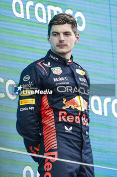 2023-07-09 - VERSTAPPEN Max (ned), Red Bull Racing RB19, portrait podium during the 2023 Formula 1 Aramco British Grand Prix, 10th round of the 2023 Formula One World Championship from July 7 to 9, 2023 on the Silverstone Circuit, in Silverstone, United Kingdom - F1 - BRITISH GRAND PRIX 2023 - RACE - FORMULA 1 - MOTORS