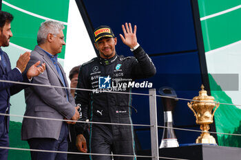 2023-07-09 - HAMILTON Lewis (gbr), Mercedes AMG F1 Team W14, portrait podium during the 2023 Formula 1 Aramco British Grand Prix, 10th round of the 2023 Formula One World Championship from July 7 to 9, 2023 on the Silverstone Circuit, in Silverstone, United Kingdom - F1 - BRITISH GRAND PRIX 2023 - RACE - FORMULA 1 - MOTORS
