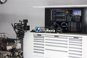 2023-07-09 - Camera and film gear in the garage APEX APXGP fictional team for the F1 movie by Apple Studios / Bruckheimer Films, illustration during the 2023 Formula 1 Aramco British Grand Prix, 10th round of the 2023 Formula One World Championship from July 7 to 9, 2023 on the Silverstone Circuit, in Silverstone, United Kingdom - F1 - BRITISH GRAND PRIX 2023 - RACE - FORMULA 1 - MOTORS