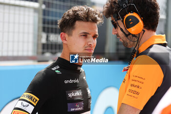 2023-07-09 - starting grid, grille de depart, NORRIS Lando (gbr), McLaren F1 Team MCL60, portrait during the 2023 Formula 1 Aramco British Grand Prix, 10th round of the 2023 Formula One World Championship from July 7 to 9, 2023 on the Silverstone Circuit, in Silverstone, United Kingdom - F1 - BRITISH GRAND PRIX 2023 - RACE - FORMULA 1 - MOTORS