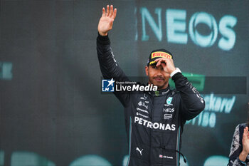 2023-07-09 - podium HAMILTON Lewis (gbr), Mercedes AMG F1 Team W14, portrait during the 2023 Formula 1 Aramco British Grand Prix, 10th round of the 2023 Formula One World Championship from July 7 to 9, 2023 on the Silverstone Circuit, in Silverstone, United Kingdom - F1 - BRITISH GRAND PRIX 2023 - RACE - FORMULA 1 - MOTORS