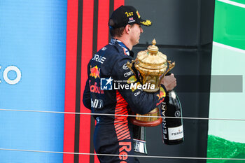 2023-07-09 - podium VERSTAPPEN Max (ned), Red Bull Racing RB19, portrait during the 2023 Formula 1 Aramco British Grand Prix, 10th round of the 2023 Formula One World Championship from July 7 to 9, 2023 on the Silverstone Circuit, in Silverstone, United Kingdom - F1 - BRITISH GRAND PRIX 2023 - RACE - FORMULA 1 - MOTORS