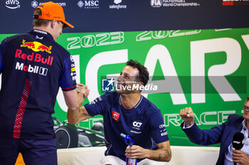 2023-07-20 - VERSTAPPEN Max (ned), Red Bull Racing RB19, RICCIARDO Daniel (aus), Scuderia AlphaTauri AT04, portrait during the 2023 Formula 1 Qatar Airways Hungarian Grand Prix, 11th round of the 2023 Formula One World Championship from July 21 to 23, 2023 on the Hungaroring, in Mogyorod, Hungary - F1 - HUNGARIAN GRAND PRIX 2023 - FORMULA 1 - MOTORS