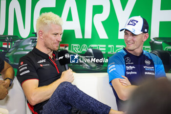 2023-07-20 - HULKENBERG Nico (ger), Haas F1 Team VF-23 Ferrari, SARGEANT Logan (usa), Williams Racing FW45, portrait during the 2023 Formula 1 Qatar Airways Hungarian Grand Prix, 11th round of the 2023 Formula One World Championship from July 21 to 23, 2023 on the Hungaroring, in Mogyorod, Hungary - F1 - HUNGARIAN GRAND PRIX 2023 - FORMULA 1 - MOTORS