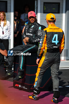 2023-07-22 - HAMILTON Lewis (gbr), Mercedes AMG F1 Team W14, NORRIS Lando (gbr), McLaren F1 Team MCL60, portrait, during the 2023 Formula 1 Qatar Airways Hungarian Grand Prix, 11th round of the 2023 Formula One World Championship from July 21 to 23, 2023 on the Hungaroring, in Mogyorod, Hungary - F1 - HUNGARIAN GRAND PRIX 2023 - FORMULA 1 - MOTORS