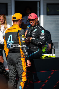 2023-07-22 - HAMILTON Lewis (gbr), Mercedes AMG F1 Team W14, NORRIS Lando (gbr), McLaren F1 Team MCL60, portrait, during the 2023 Formula 1 Qatar Airways Hungarian Grand Prix, 11th round of the 2023 Formula One World Championship from July 21 to 23, 2023 on the Hungaroring, in Mogyorod, Hungary - F1 - HUNGARIAN GRAND PRIX 2023 - FORMULA 1 - MOTORS