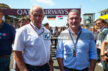 2023-07-23 - MARKO Helmut (aut), Drivers’ Manager of Red Bull Racing, VERSTAPPEN Jos, during the 2023 Formula 1 Qatar Airways Hungarian Grand Prix, 11th round of the 2023 Formula One World Championship from July 21 to 23, 2023 on the Hungaroring, in Mogyorod, Hungary - F1 - HUNGARIAN GRAND PRIX 2023 - RACE - FORMULA 1 - MOTORS