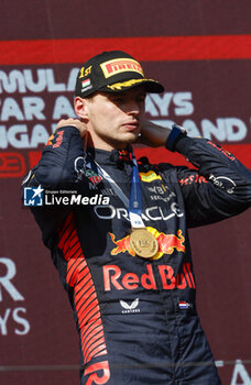 2023-07-23 - VERSTAPPEN Max (ned), Red Bull Racing RB19, portrait podium during the 2023 Formula 1 Qatar Airways Hungarian Grand Prix, 11th round of the 2023 Formula One World Championship from July 21 to 23, 2023 on the Hungaroring, in Mogyorod, Hungary - F1 - HUNGARIAN GRAND PRIX 2023 - RACE - FORMULA 1 - MOTORS