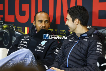 2023-07-27 - HAMILTON Lewis (gbr), Mercedes AMG F1 Team W13, and OCON Esteban (fra), Alpine F1 Team A522, portrait, press conference during the Formula 1 Rolex Belgian Grand Prix 2022, 14th round of the 2022 FIA Formula One World Championship from August 26 to 28, 2022 on the Circuit de Spa-Francorchamps, in Francorchamps, Belgium - F1 - BELGIAN GRAND PRIX 2022 - FORMULA 1 - MOTORS